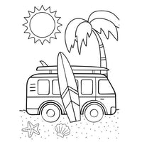 Beach Van & Surfboard