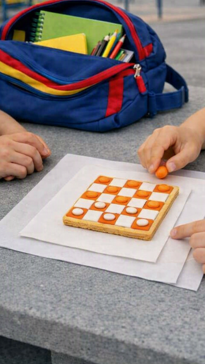 CHECKERS WITH TIC TACS ⚪🟠