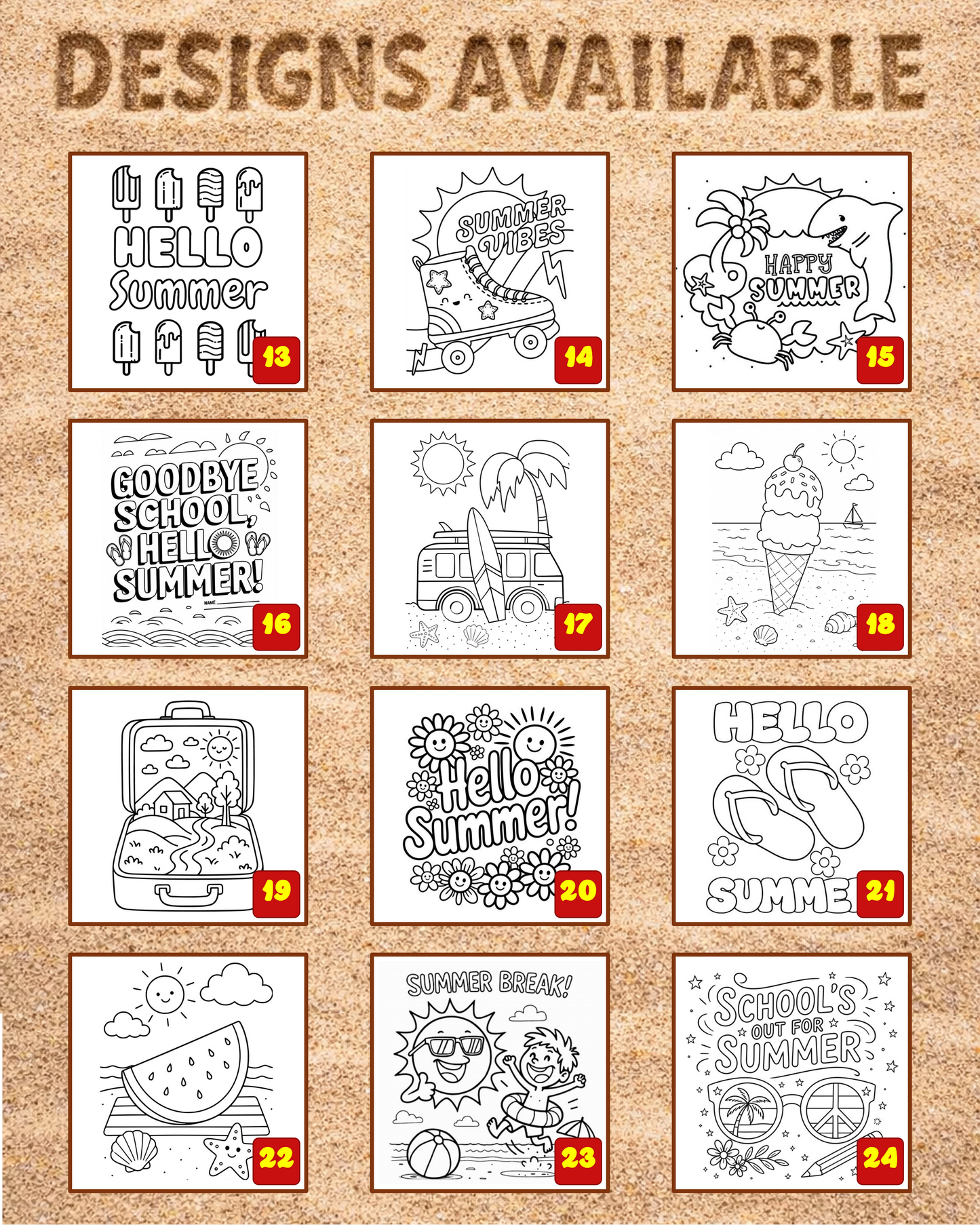 SUMMER 😎 COLORING WITH PENS