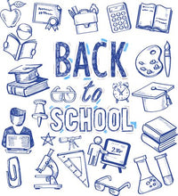 Back to School - Blue Doodle